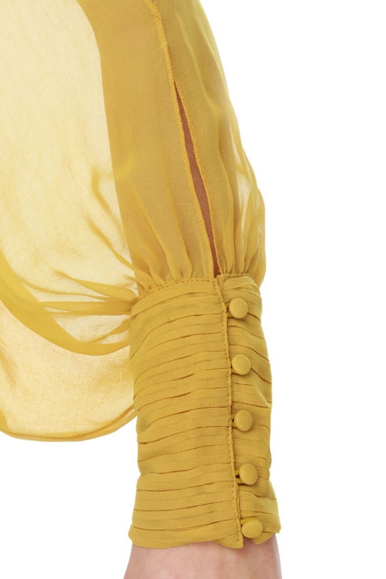 Romantic Color Block Dress - Yellow Dress - Golden Yellow Dress - $47.00
