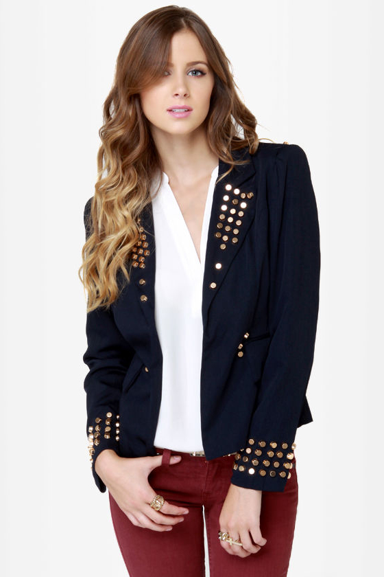All That Jazz Studded Navy Blue Jacket