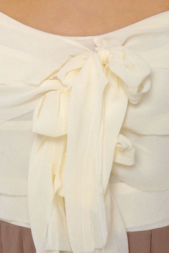 Cute Ivory Dress - Taupe Dress - Sundress - $39.00