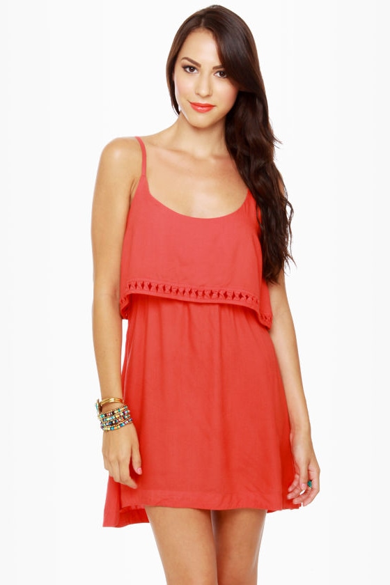 Hurley Indie Dress - Coral Red Dress - $45.00 - Lulus