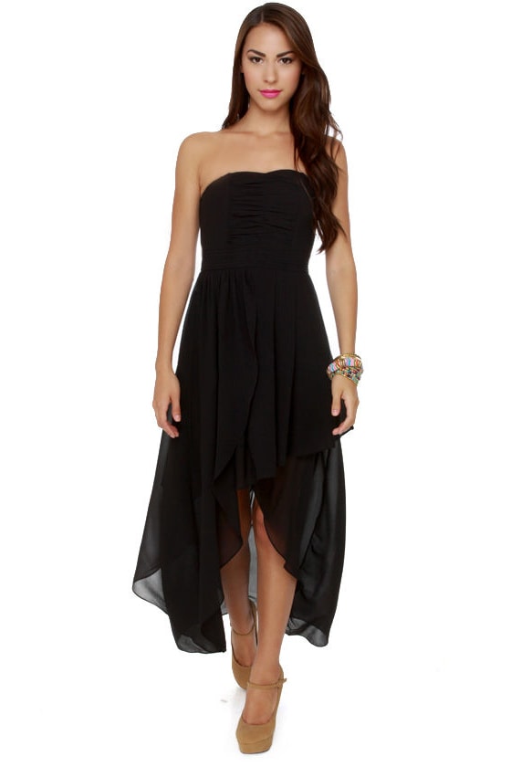 Sexy Strapless Dress - Black Dress - High-Low Dress - $67.00 - Lulus