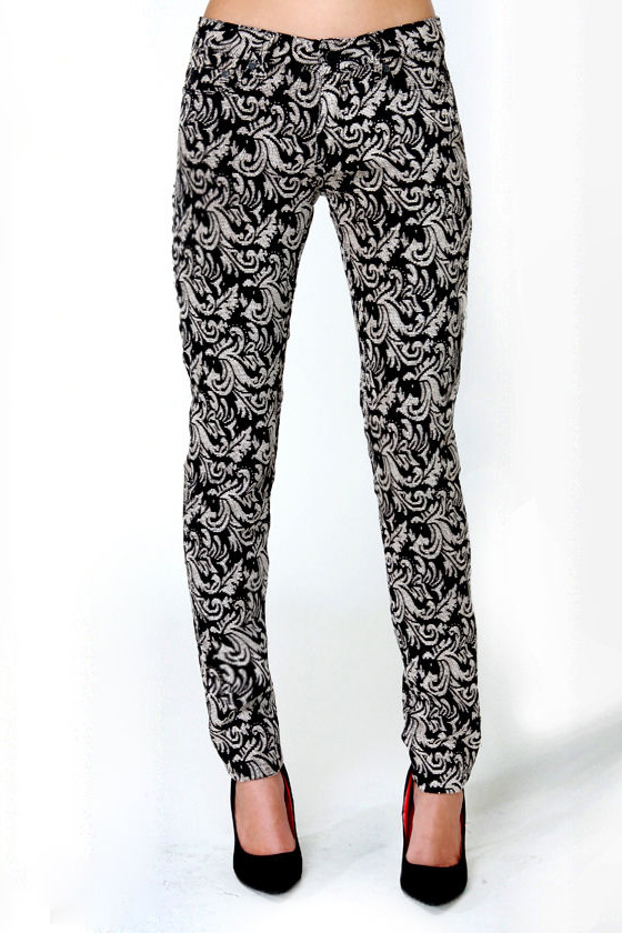 Insight Beanpole Jacquard Mid-Rise Skinny Pants