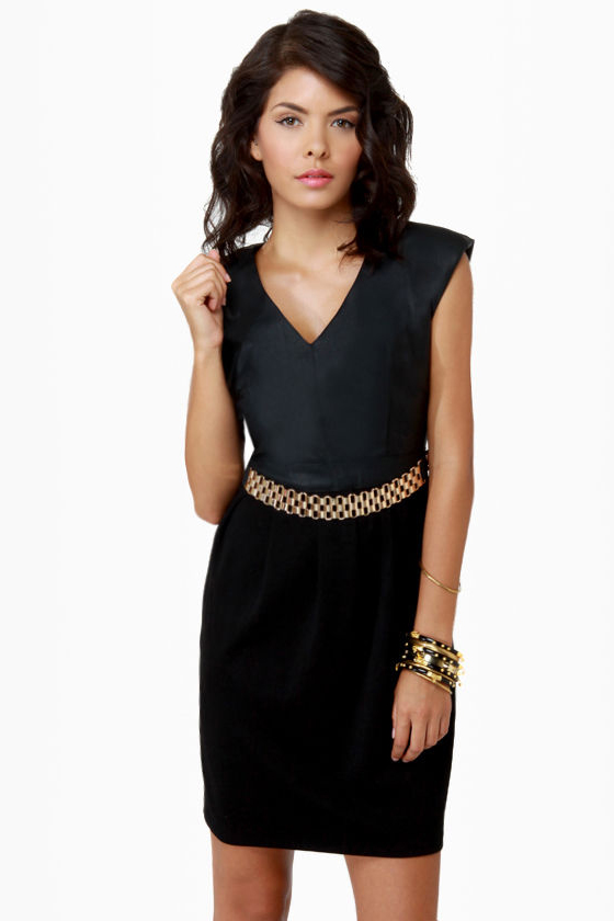 Here Noir There Black Belted Dress