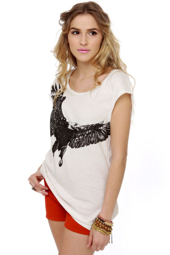 Somedays Lovin' Eagle Print White Top