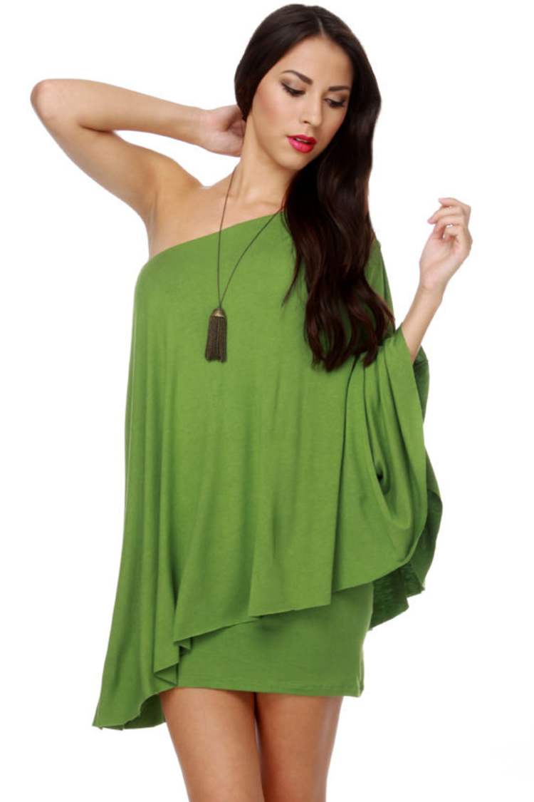 Sexy Green Dress - One Shoulder Dress - $59.00 - Lulus