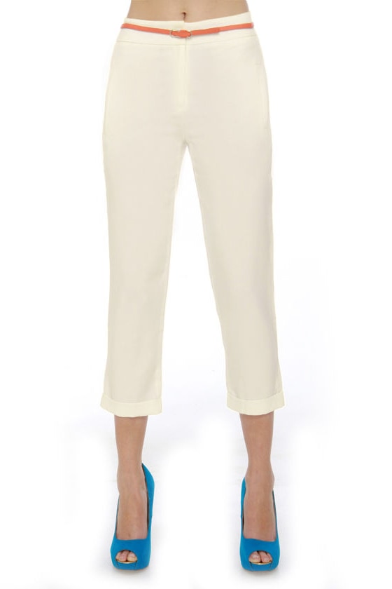 Cute White Pants - Cropped Pants - $42.00