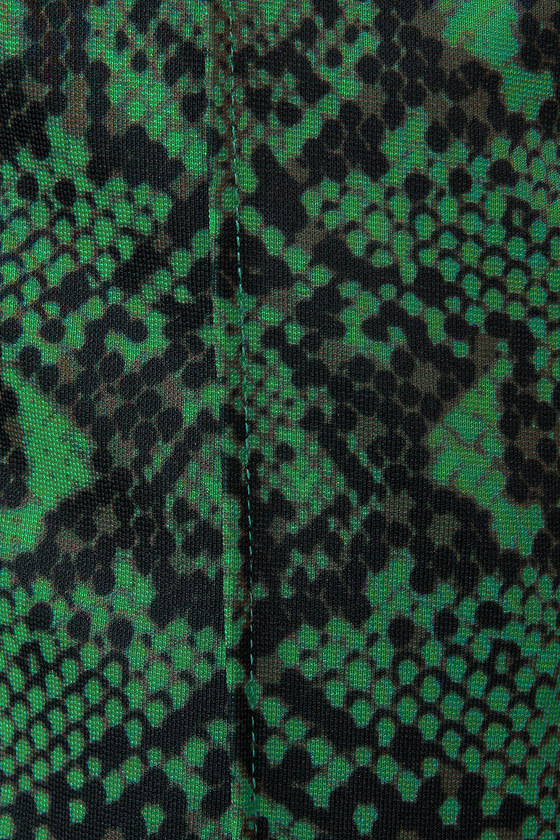 green snakeskin trousers