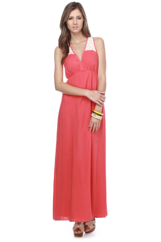 Pura Vida Coral Maxi Dress