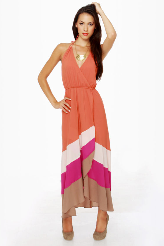 Pack a Punch Color Block Maxi Dress