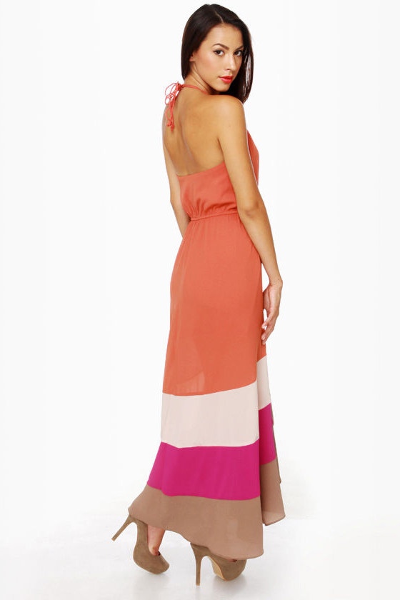 Pack a Punch Color Block Maxi Dress