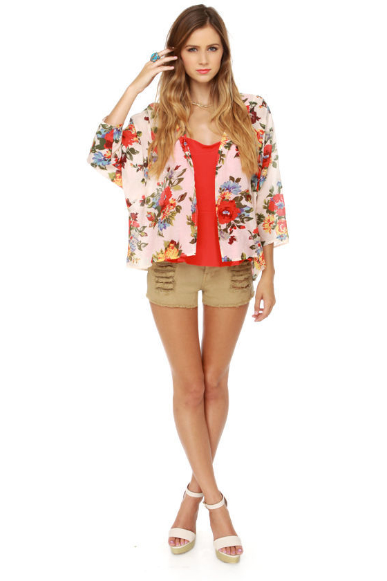Tulle May Flowers Floral Print Top
