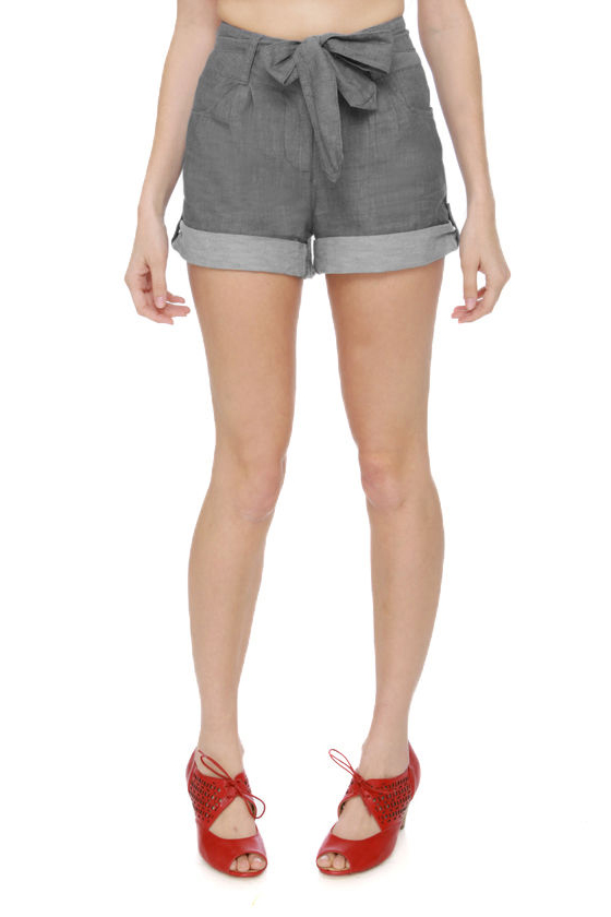 Tulle Strut Your Cuff Chambray Blue Shorts