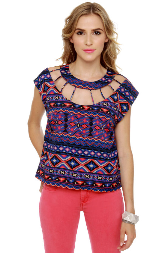 Dream-Cager Blue Print Top