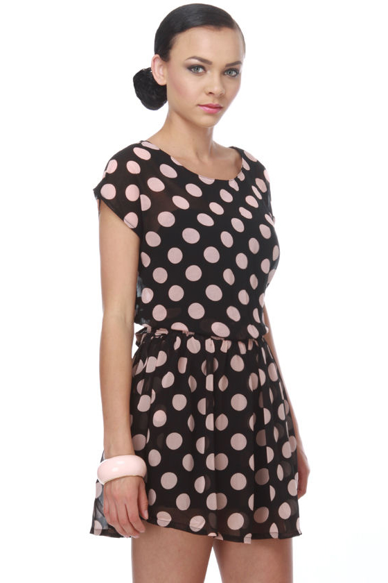 Hot Dot Com Black Polka Dot Dress