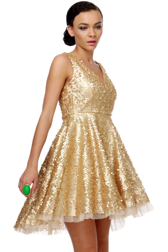 Gold-Blinger Sequin Dress