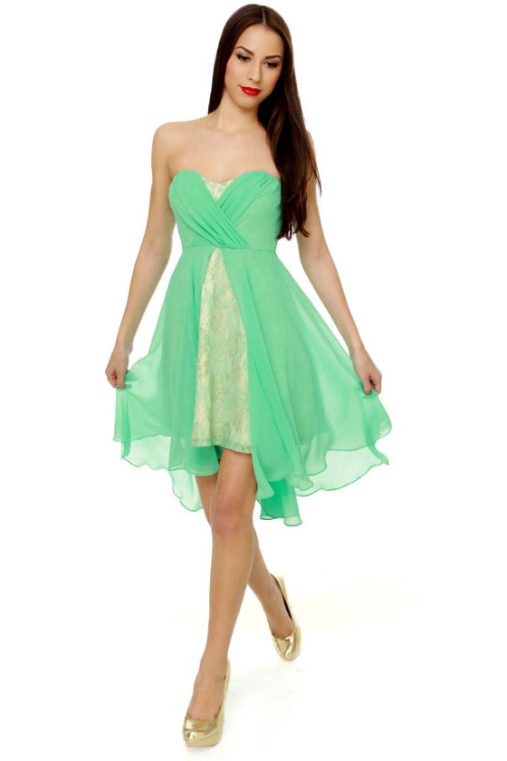 Lovely Mint Green Dress - Strapless Dress - Prom Dress - $80.00
