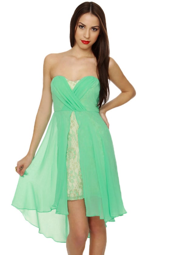 Lovely Mint Green Dress - Strapless Dress - Prom Dress - $80.00