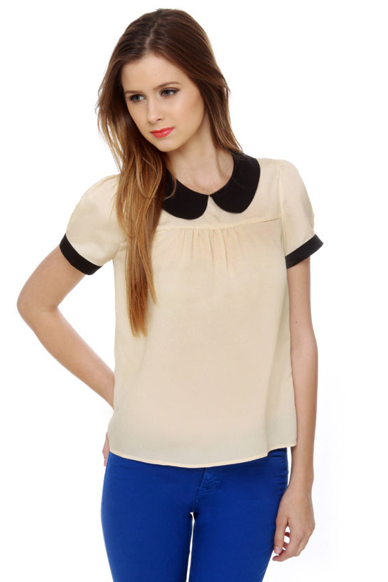 Babydoll-ed Up Short Sleeve Cream Top