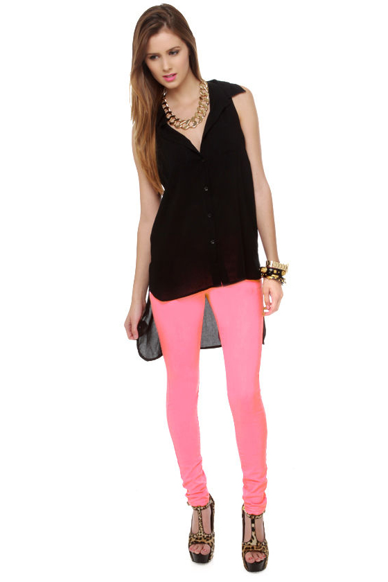 Candy Lass Neon Pink Skinny Jeans
