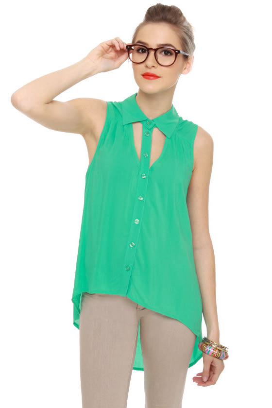 Prank Collar Mint Green Tank Top