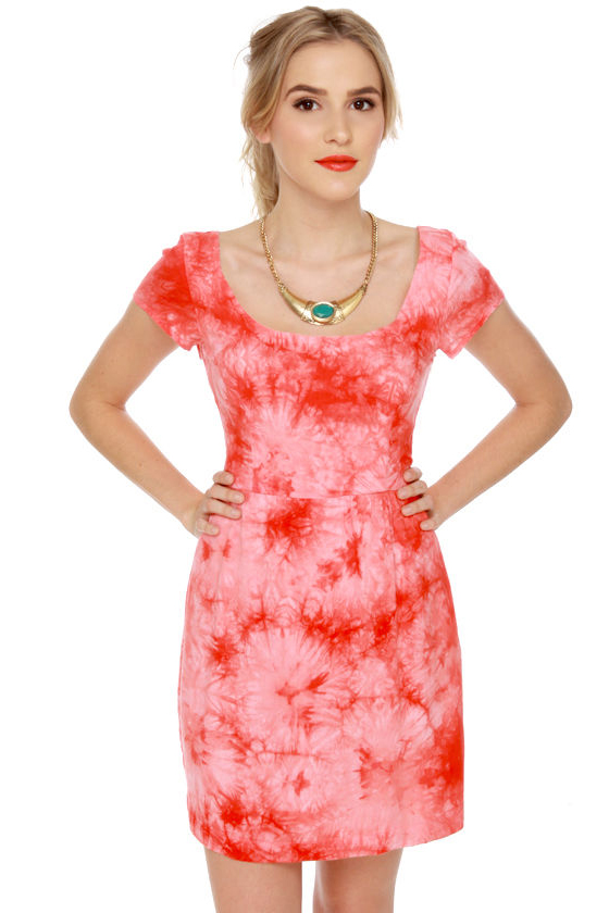 Dye-namite Red Tie-Dye Dress