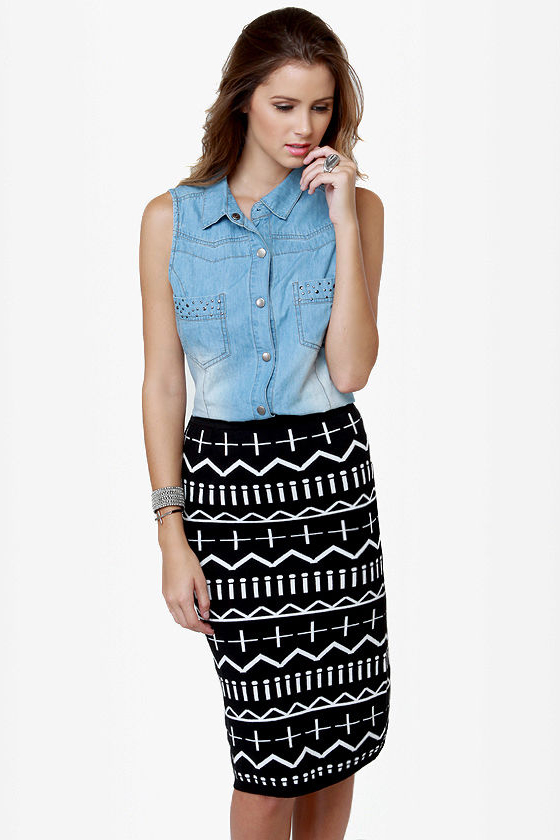 Get a Glyph Black Pencil Skirt