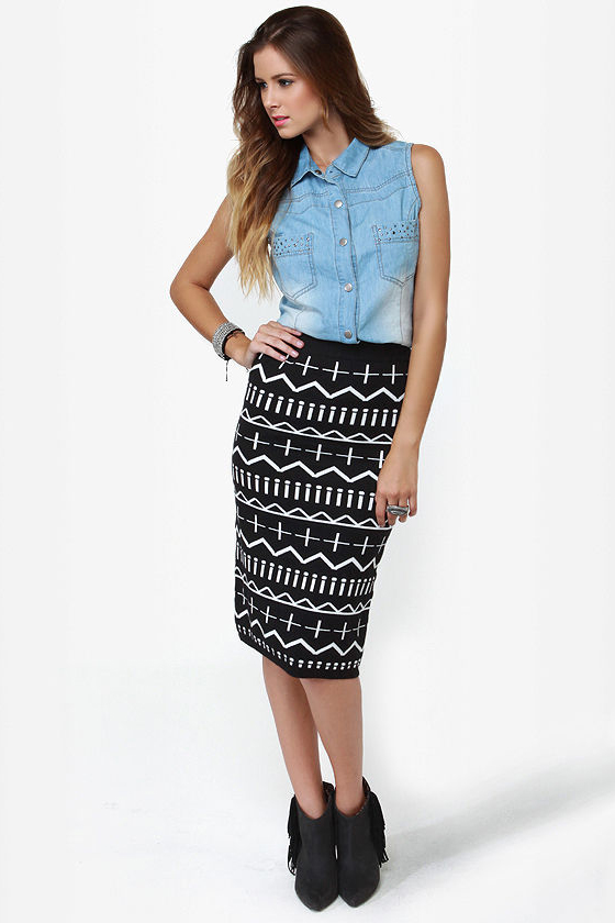 Get a Glyph Black Pencil Skirt