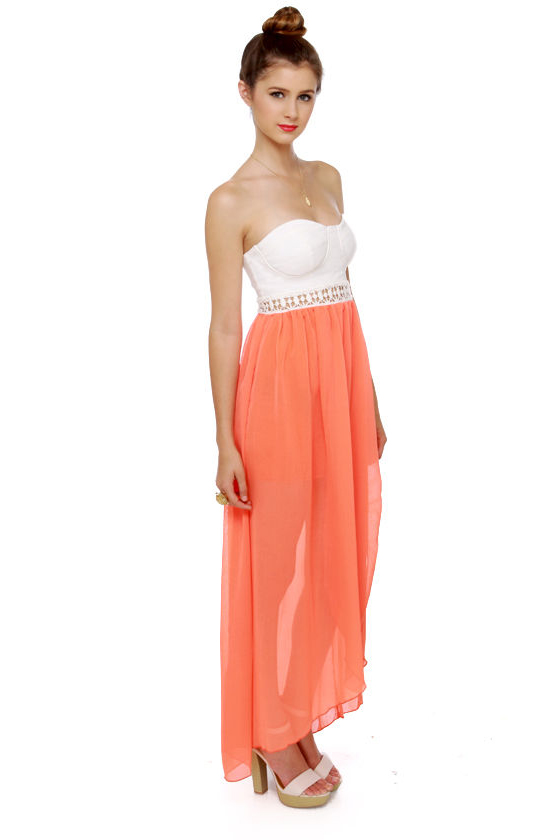 In Your Dreams-sicle Orange and White Dress