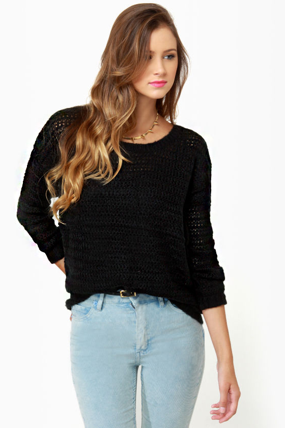 Olive & Oak Knit-re Dame Black Sweater
