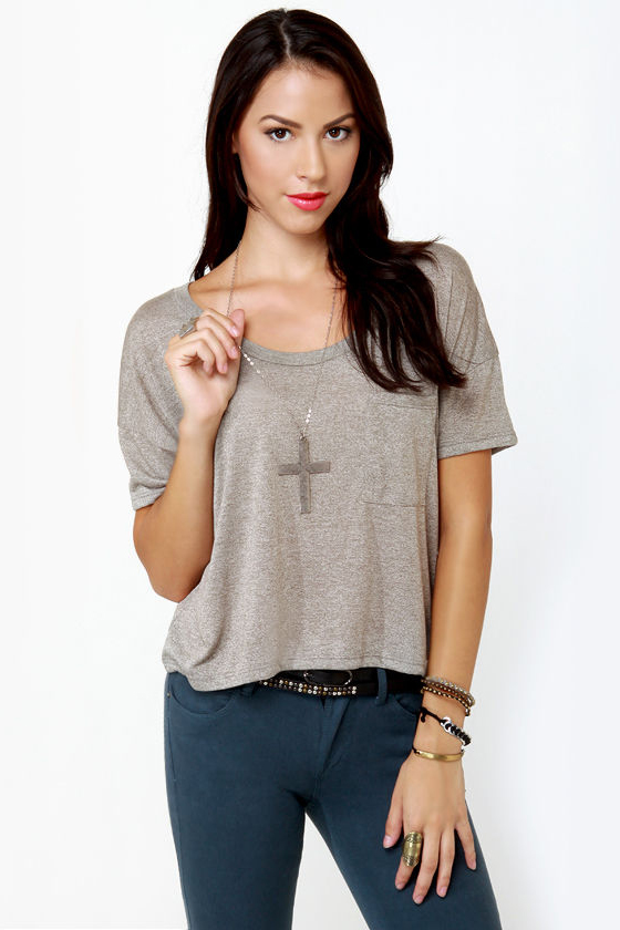 Obey Gym Army Green Crop Tee