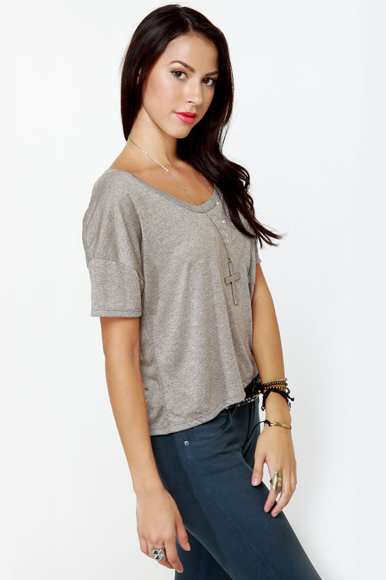 Obey Gym Army Green Crop Tee