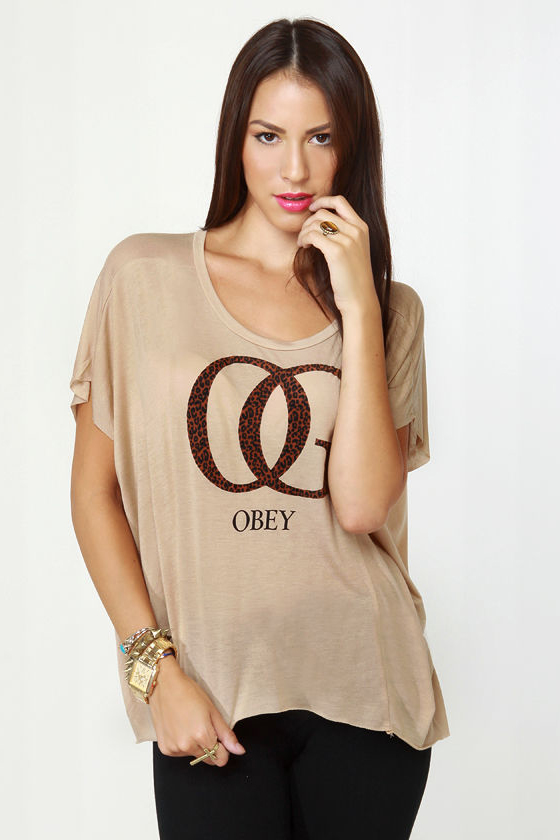 Obey OG Leopard Light Brown Tee