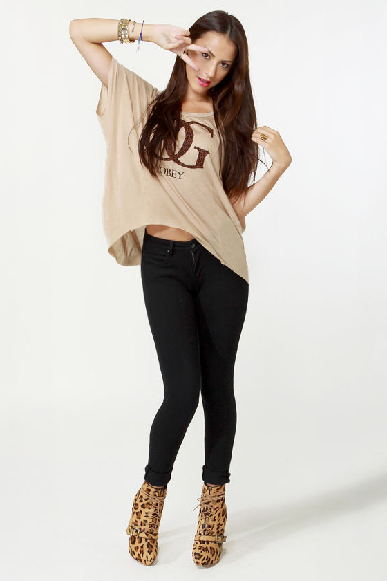 Obey OG Leopard Light Brown Tee