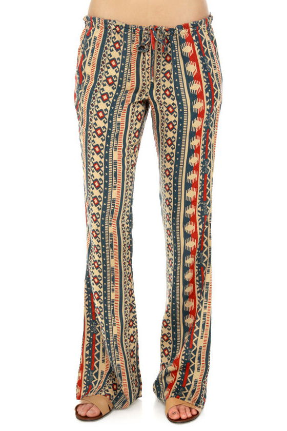 Obey Wanderer Bell Bottom Print Pants