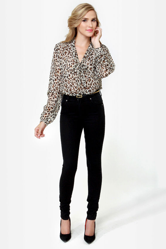 Obey Day Dreamer Sheer Animal Print Top