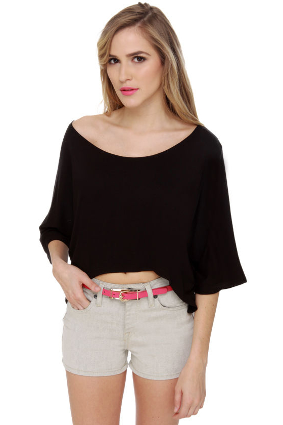 Studio Sessions Black Crop Top