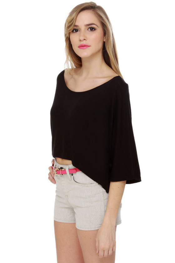 Studio Sessions Black Crop Top