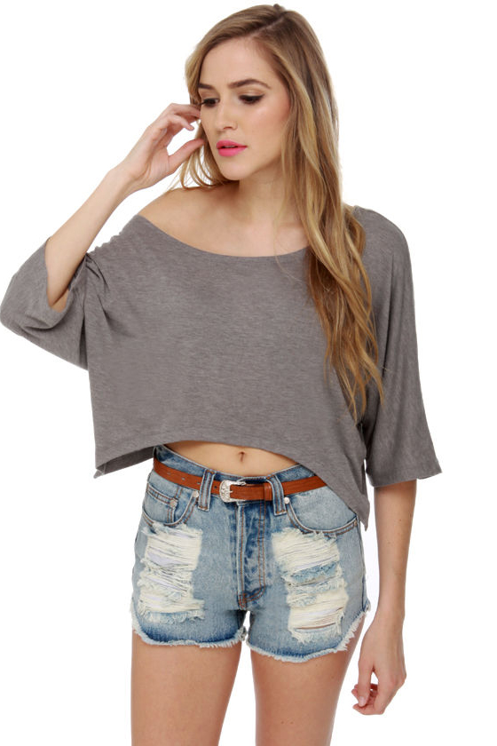 Studio Sessions Grey Crop Top