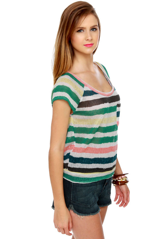 Roxy Cliff Rock Sheer Striped Top