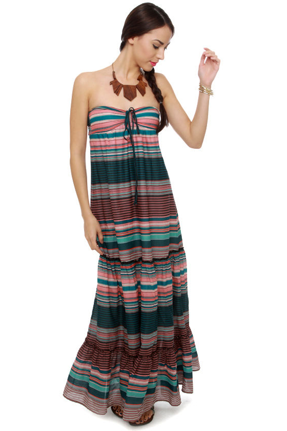 Roxy Born Dreamer Strapless Print Maxi Dress