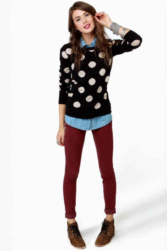 THML On the Dotted Line Polka Dot Sweater