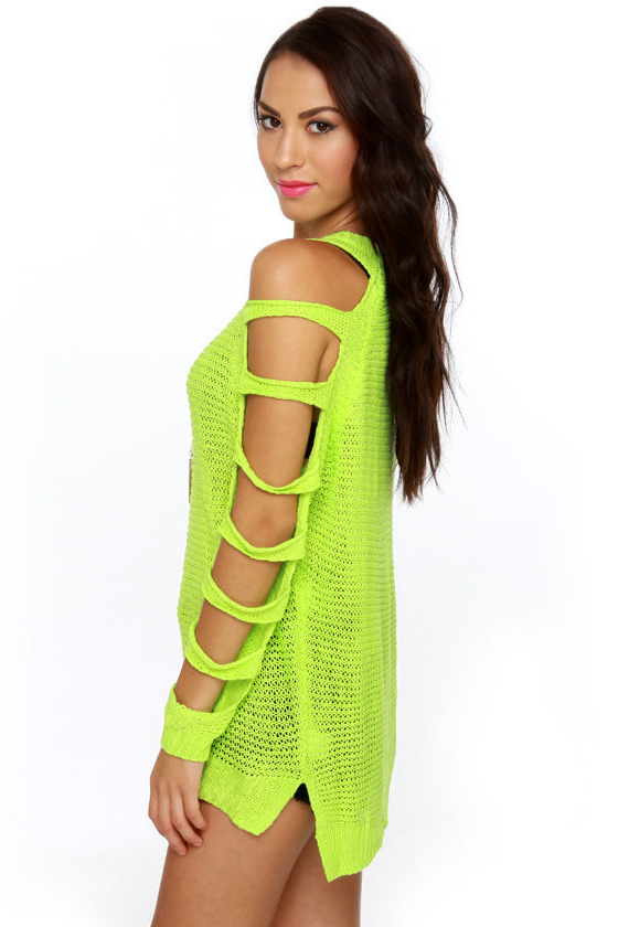 Ne-On Top of It Neon Green Sweater
