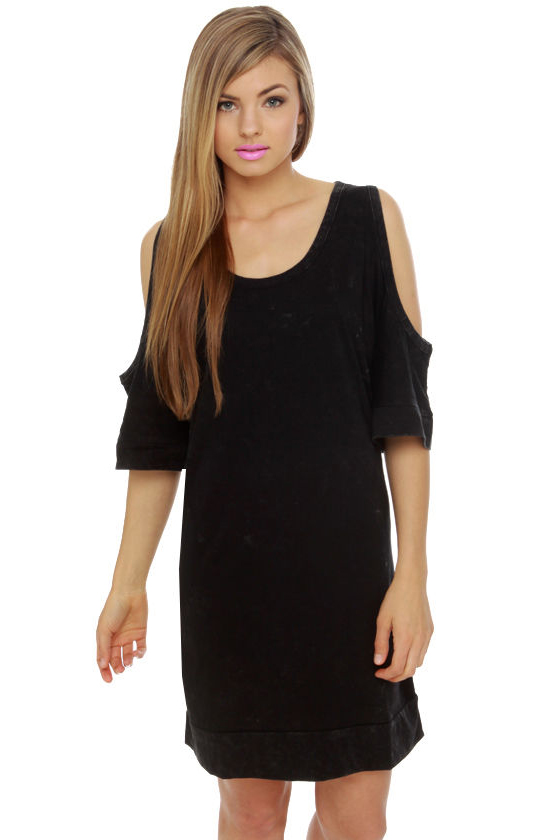 Chalkboard-er Town Washed Black Shirt Dress