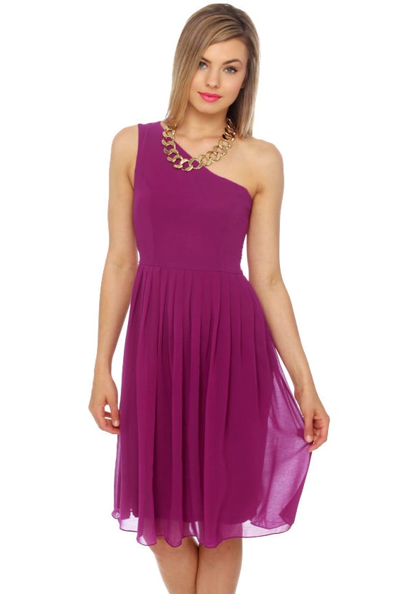 magenta color gown