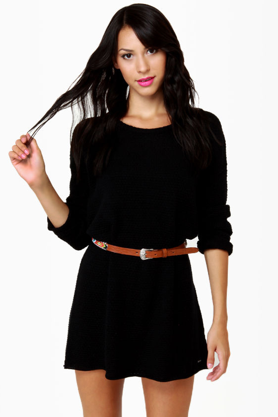 Volcom Sin Ombre Black Sweater Dress
