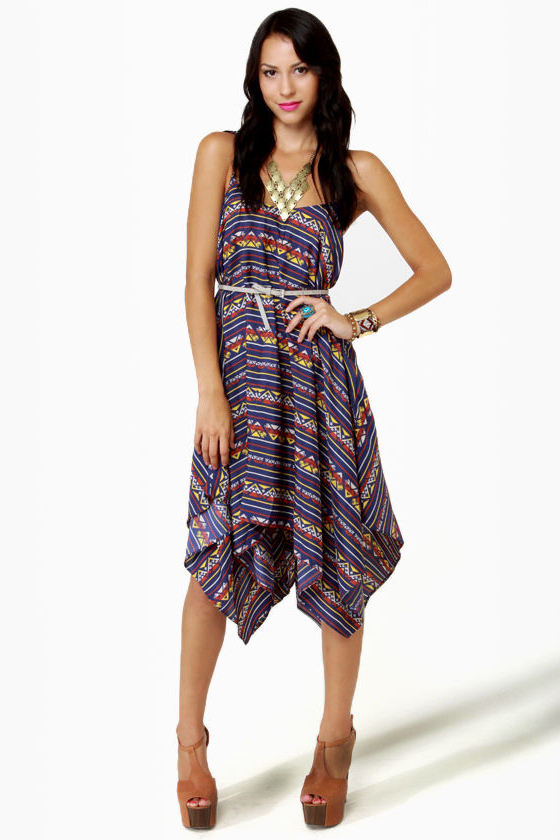 Volcom Peer Pressure Blue Print Dress