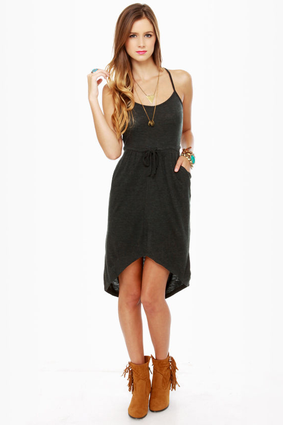 Volcom Autumn Spice Charcoal Grey Dress