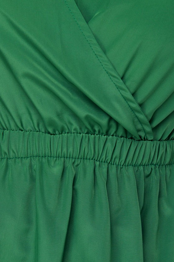 Cute Green Dress - High Low Hem Dress - $36.00