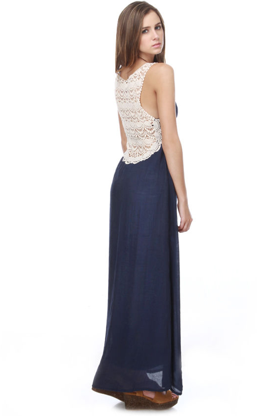 Altitude Adjustment Navy Blue Maxi Dress