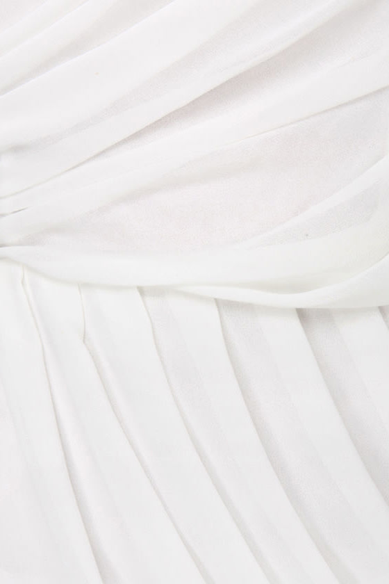 Stunning White Dress - One Shoulder Dress - $46.00